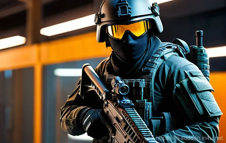 서든어택 미션 시스템 - **Prompt:** A highly detailed, realistic image of a tactical first-person shooter game scene. Three ... 서든어택 미션 시스템 - **Prompt:** A highly detailed, realistic image of a tactical first-person shooter game scene. Three ...